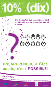 Affiche : (R&eacute;)apprendre &agrave; lire &agrave; l'age adulte, c'est possible !